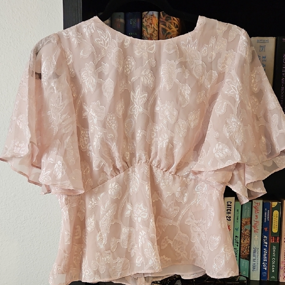 Express Light Pink Floral Blouse
